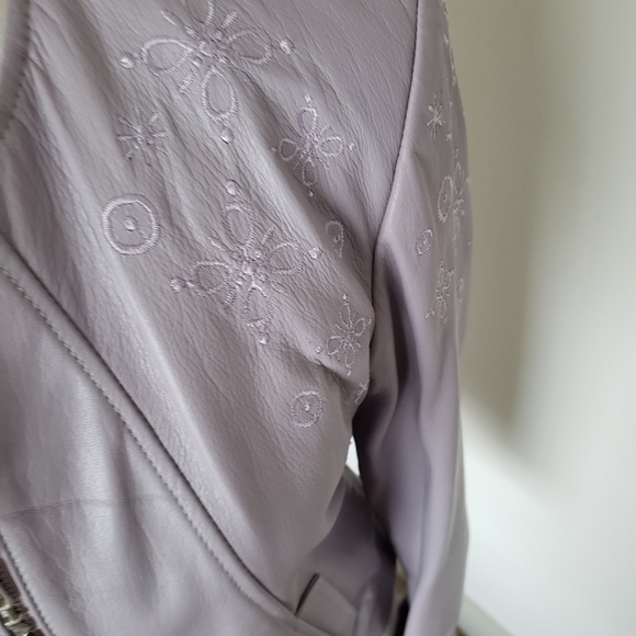 NWOT  🇨🇵 leather Nathalie Chaize lilac leather jacket size small - Picture 5 of 13